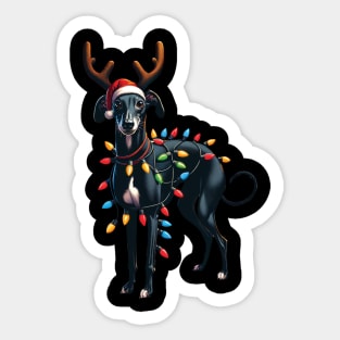 Italian Greyhound Dog Tree Christmas Lights Xmas Sticker